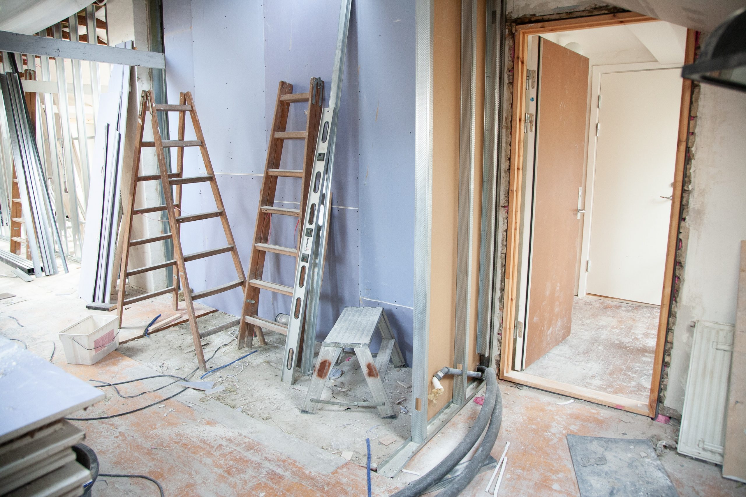 Photo of basement in the process of remodel